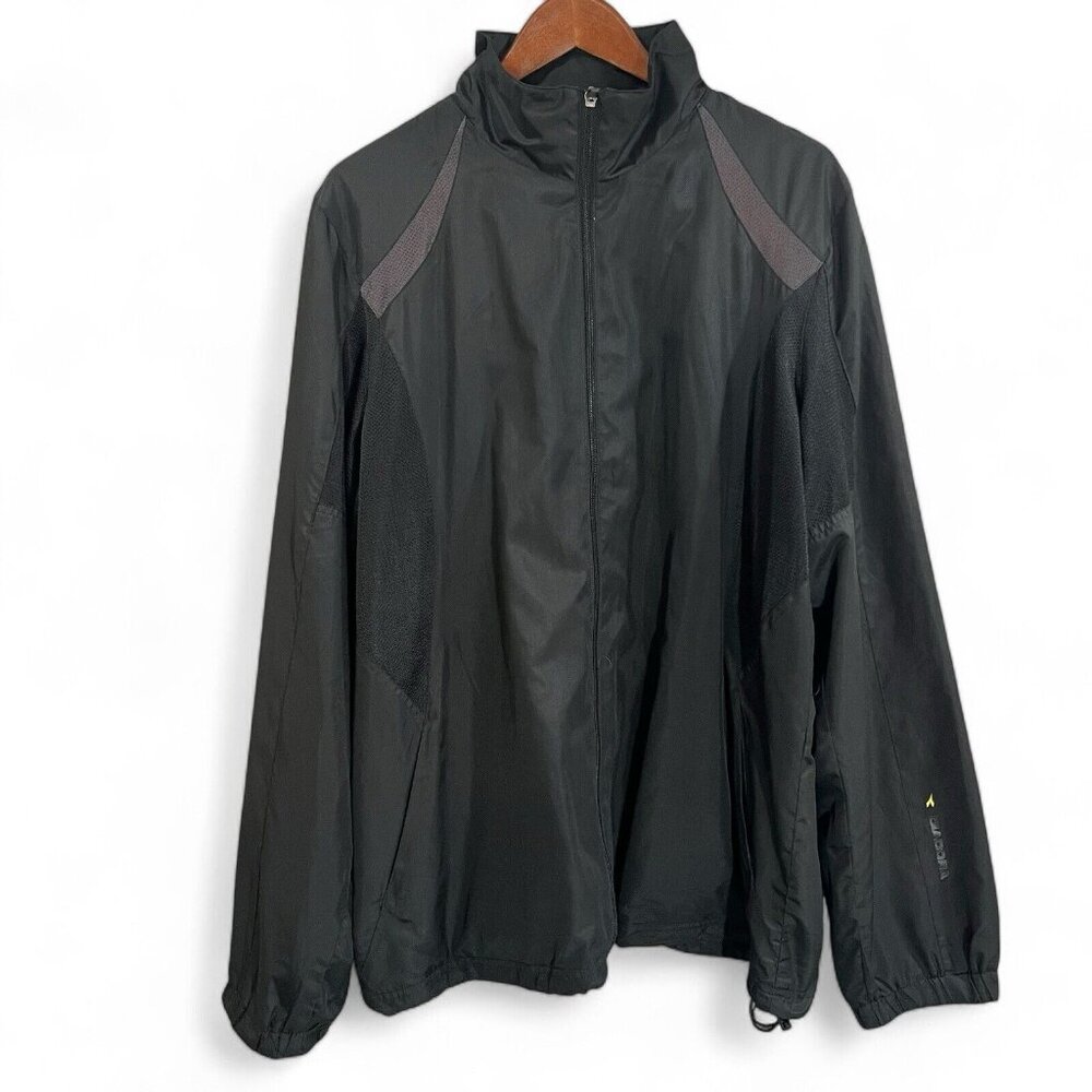Diadora Jacket Mens XXL Black Mesh Lining Lightweight Sportswear Jogging